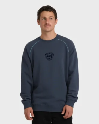 Bio fleece-genser med rund hals