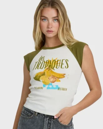 Des Tropic kortærmet raglan-top