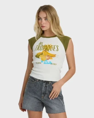 Des Tropic kortærmet raglan-top