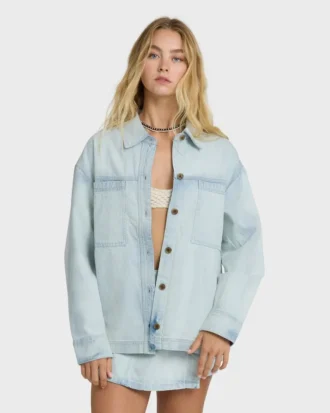 Jade Saltwashed langermet vevd topp