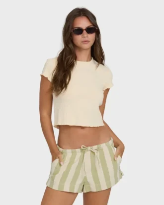 Low Tide garnfargede vevde Shorts