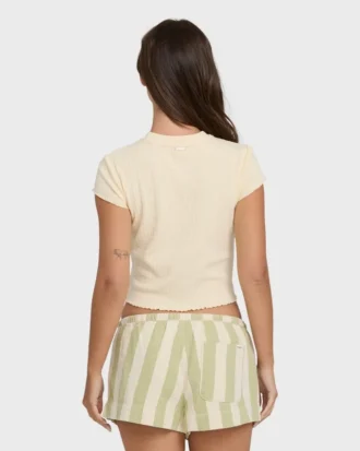 Shelly kortærmet strikket T-shorts