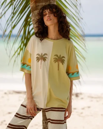 Split Palm kortærmet T-skjorte Shorts