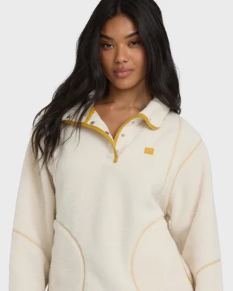 Streamer halvknappet Sherpa-fleece-genser