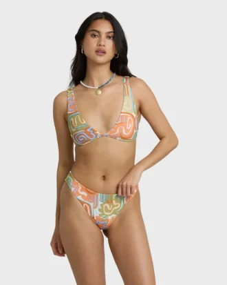 Surf vendbar bikinibukse med lav midje