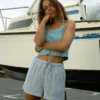 Wanderer-printede vevde shorts